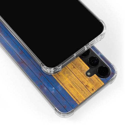 Barbados Flag Dark Wood Galaxy S24 Plus Clear Case